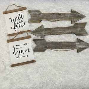 Kid’s room decor “Wild and Free” and “Dream” - Rustic/Arrows Outdoors Themed